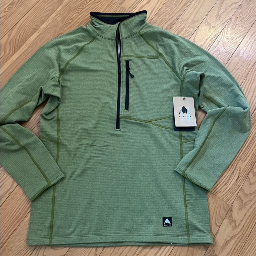 New Burton Men's Stockrun Grid Half-Zip Fleece size small